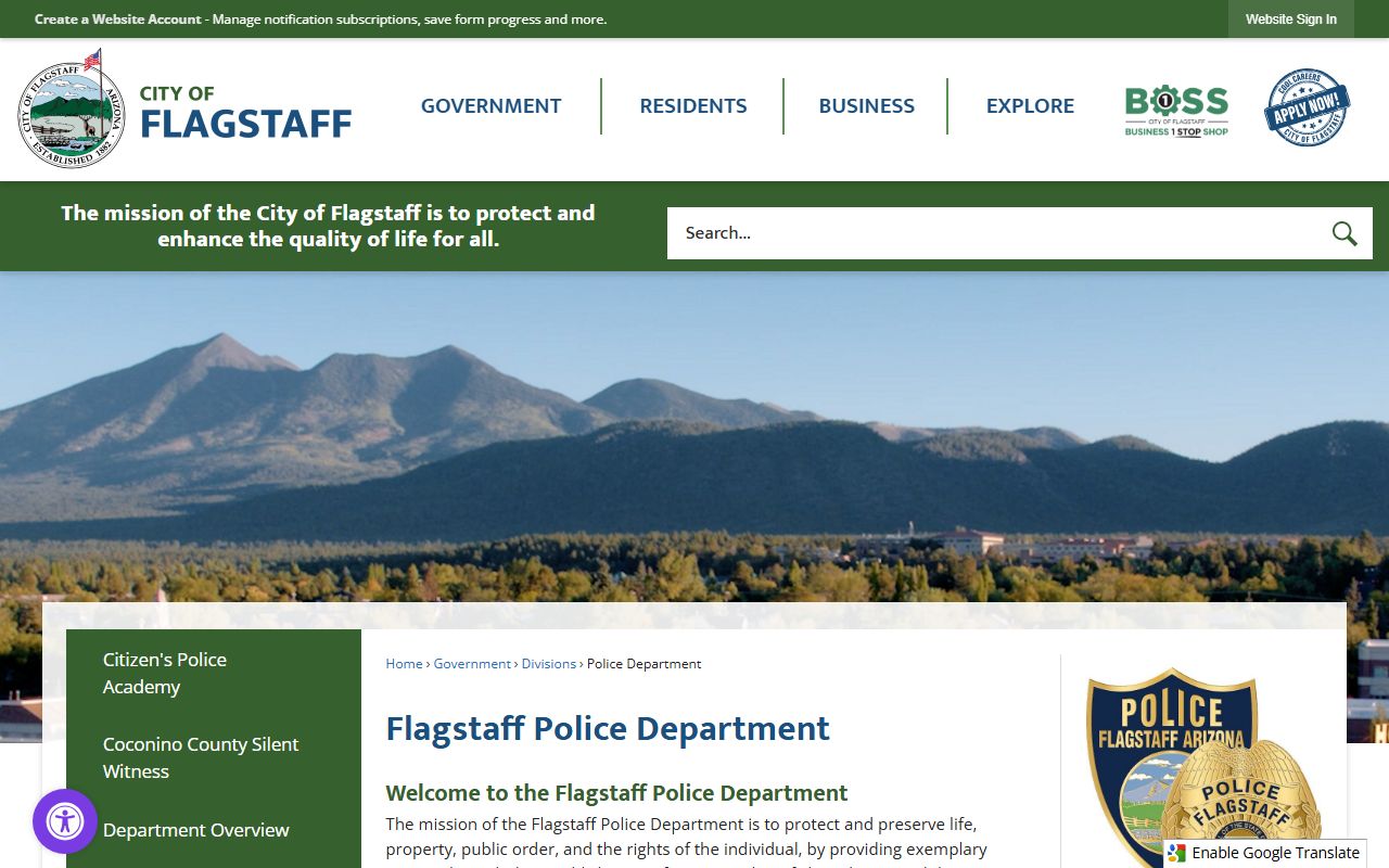 Flagstaff Police Department website