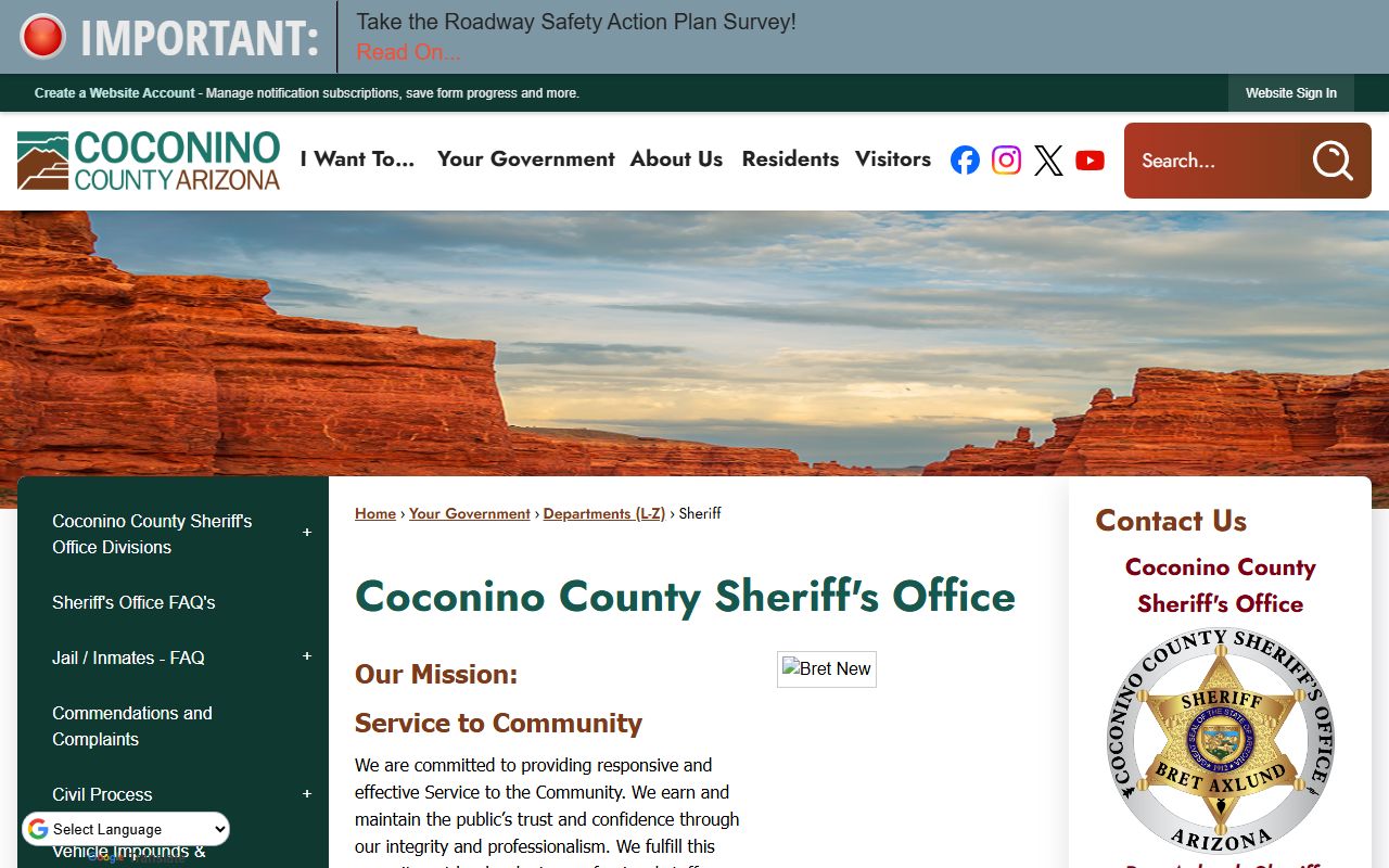Coconino County Sheriff Office website
