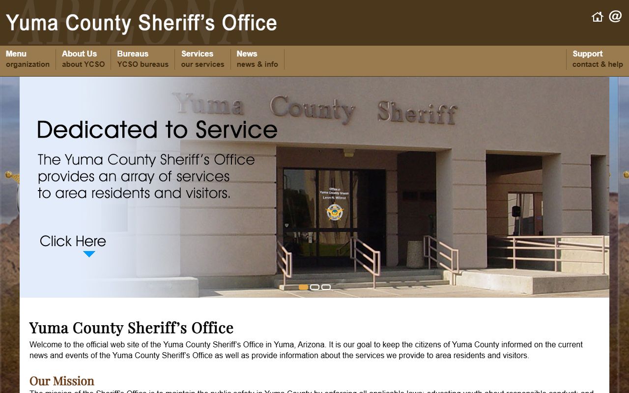 Yuma County Sheriff Office homepage