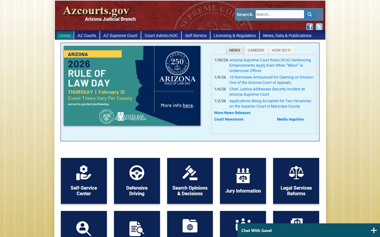 Arizona Judicial Branch main website