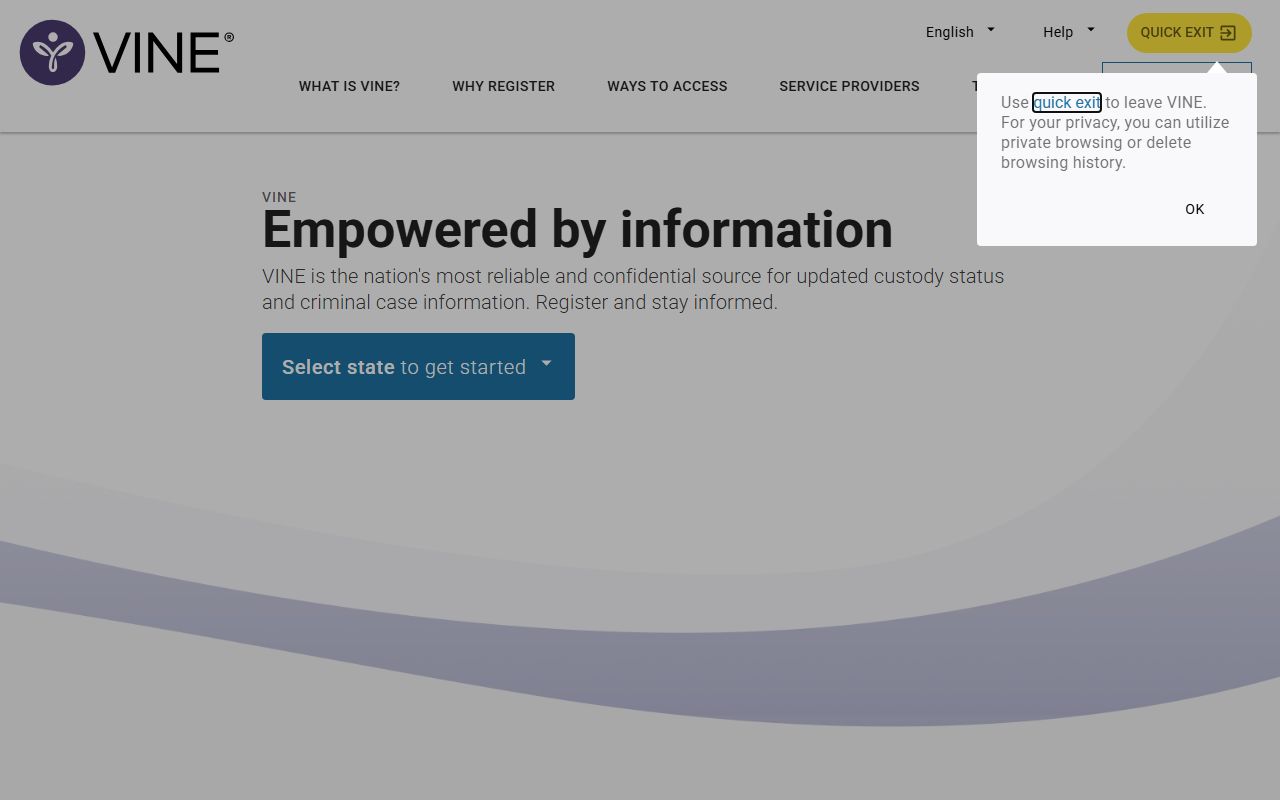 VINELink portal for Arizona inmate notifications